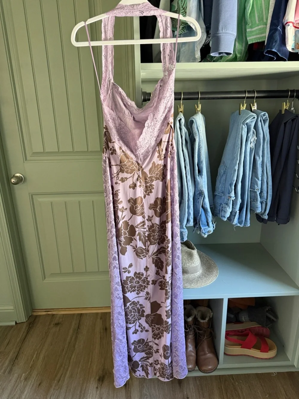 Free People Lilac Lace Floral Slip Dress - Picture 3 of 5